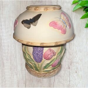 Yankee Candle Garden Memories Butterfly Large Jar Holder Ceramic LAMP -Rare